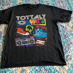 Black Graphic Tee with Retro Design